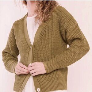 Tradlands Shelter Cardigan, olive green